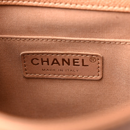 Chanel Shiny Caviar Quilted Medium Duma Pockets Drawstring Backpack Dark Beige 6 of 9