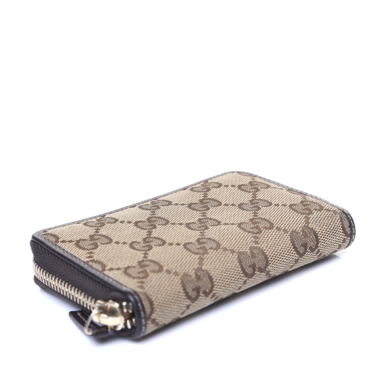 Monogram Zip Around Card Case Brown