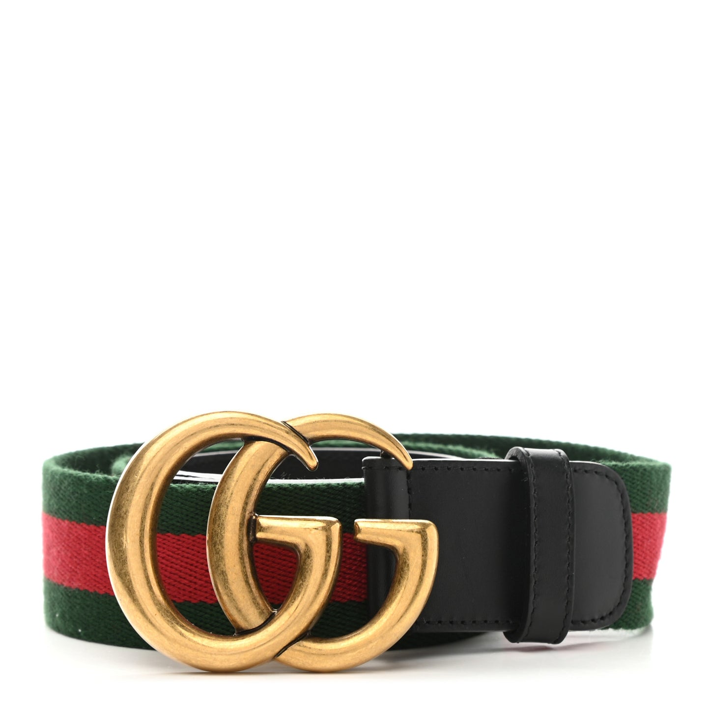 Nylon Calfskin Double G Web 40mm Belt 85 34 Green Red Black