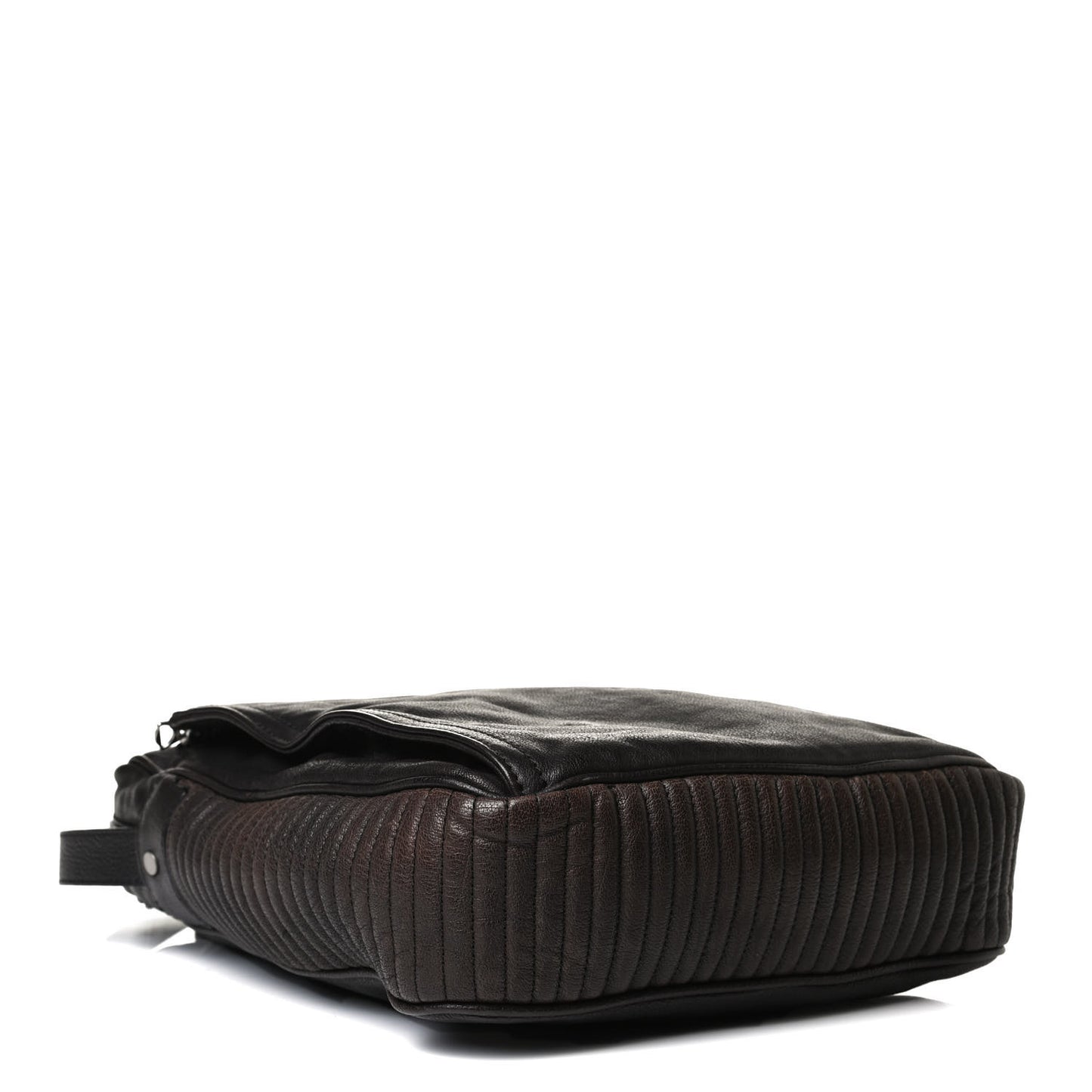 Grained Calfskin Crossbody Bag Black Brown