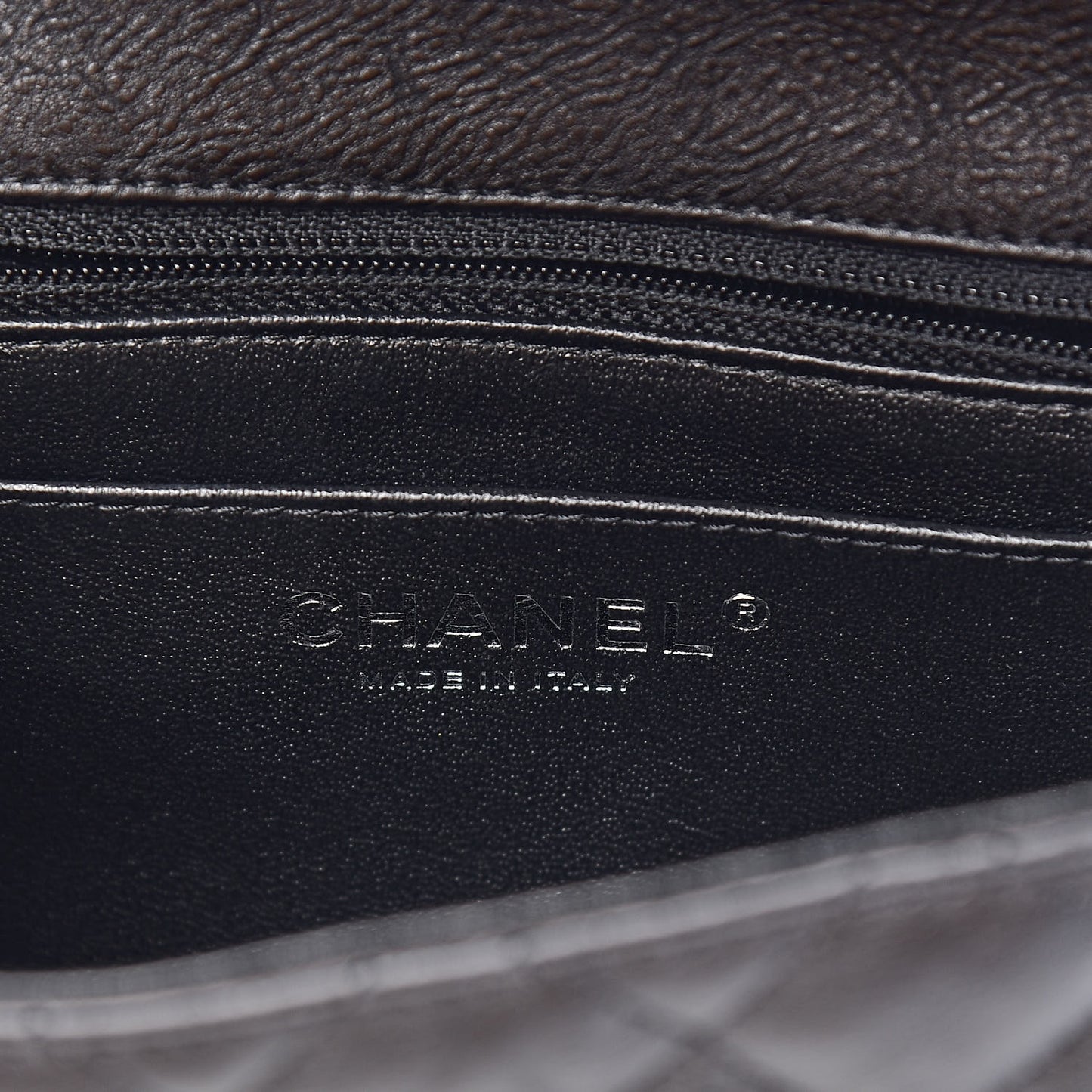 Crumpled Calfskin Quilted Mini Square Flap So Black