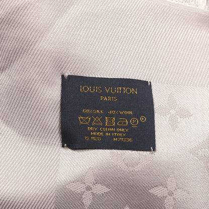 Louis Vuitton Silk Wool Monogram Shawl Greige 2 of 3