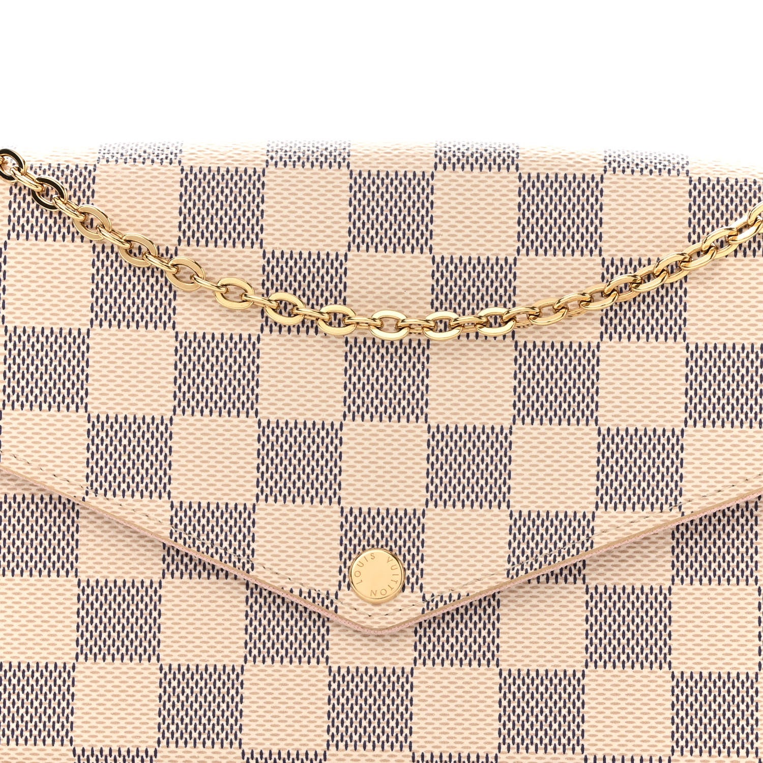 Louis Vuitton Damier Azur Pochette Felicie Chain Wallet Rose Ballerine 8 of 10