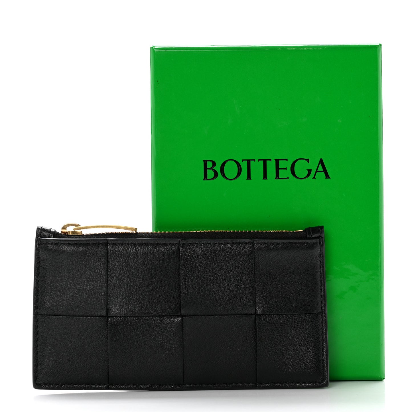 Nappa Maxi Intrecciato Large Zip Wallet Black