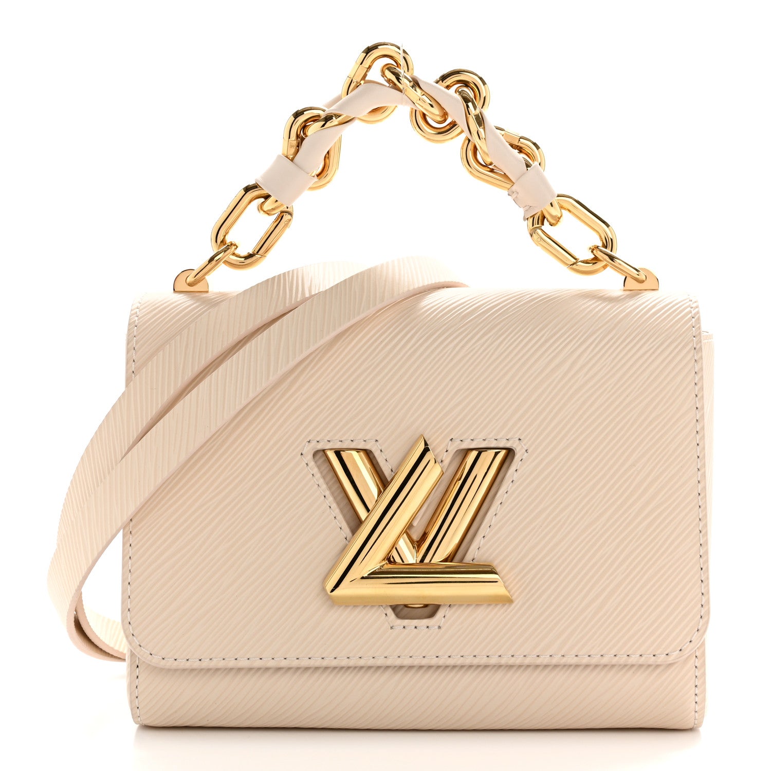 Louis Vuitton Epi Twist Braided Chain Shoulder Bag PM Quartz White 1 of 10