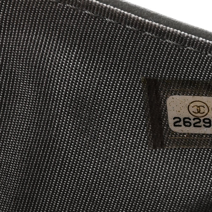 Chanel Calfskin Chevron Quilted Medium Boy Flap Wallet Grey 8 of 8