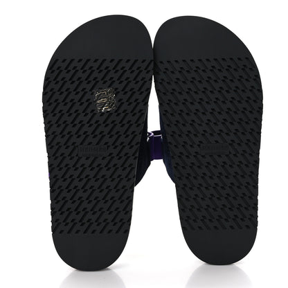 Hermes Suede Goatskin Womens Chypre Sandals 36.5 Marine Violet Majorette 5 of 9