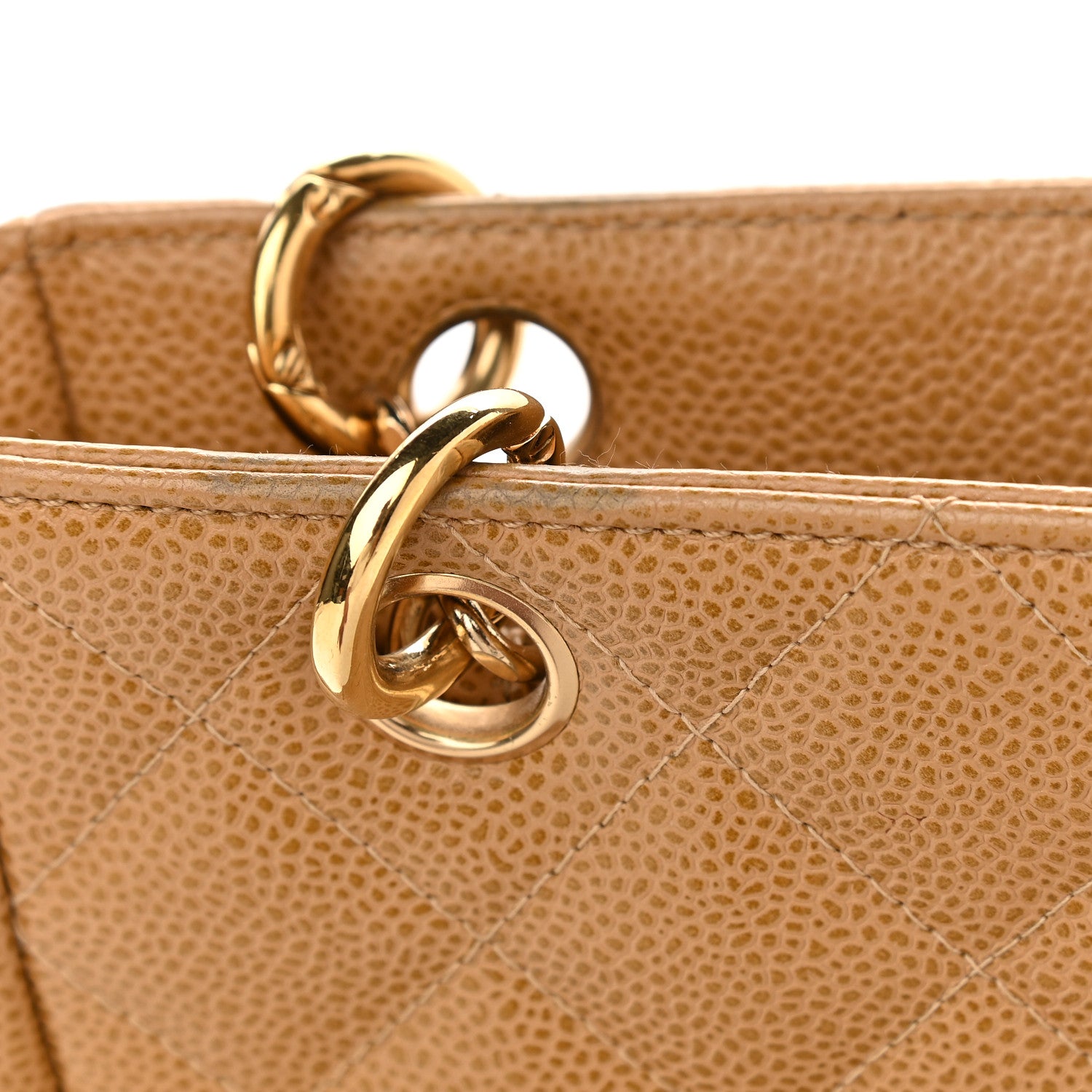 Chanel Caviar Quilted Petit Shopping Tote PST Beige 10 of 14