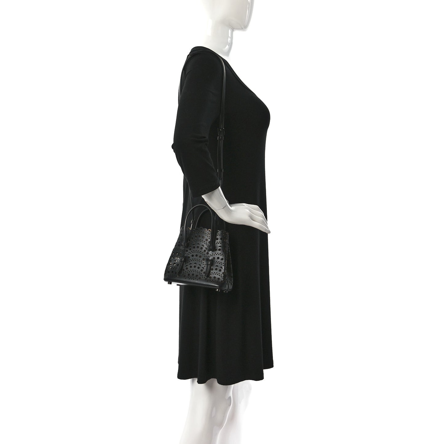 Calfskin Vienne Wave Mina 16 Bag Black