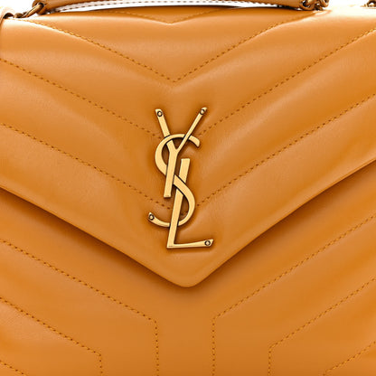 Saint Laurent Calfskin Y Quilted Monogram Small Loulou Chain Satchel Cheddar 7 of 9