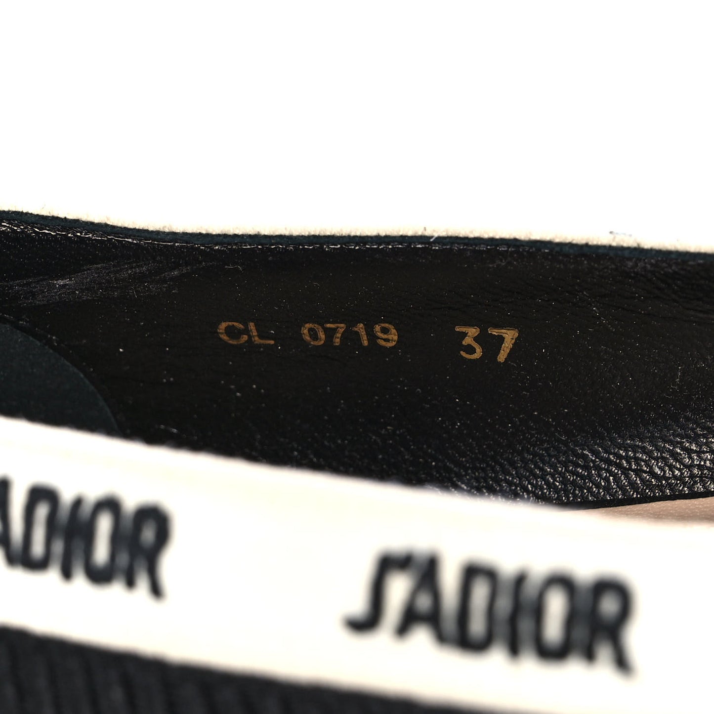 Fabric Ribbon Embroidered J'Adior Ballet Flats 37 Black