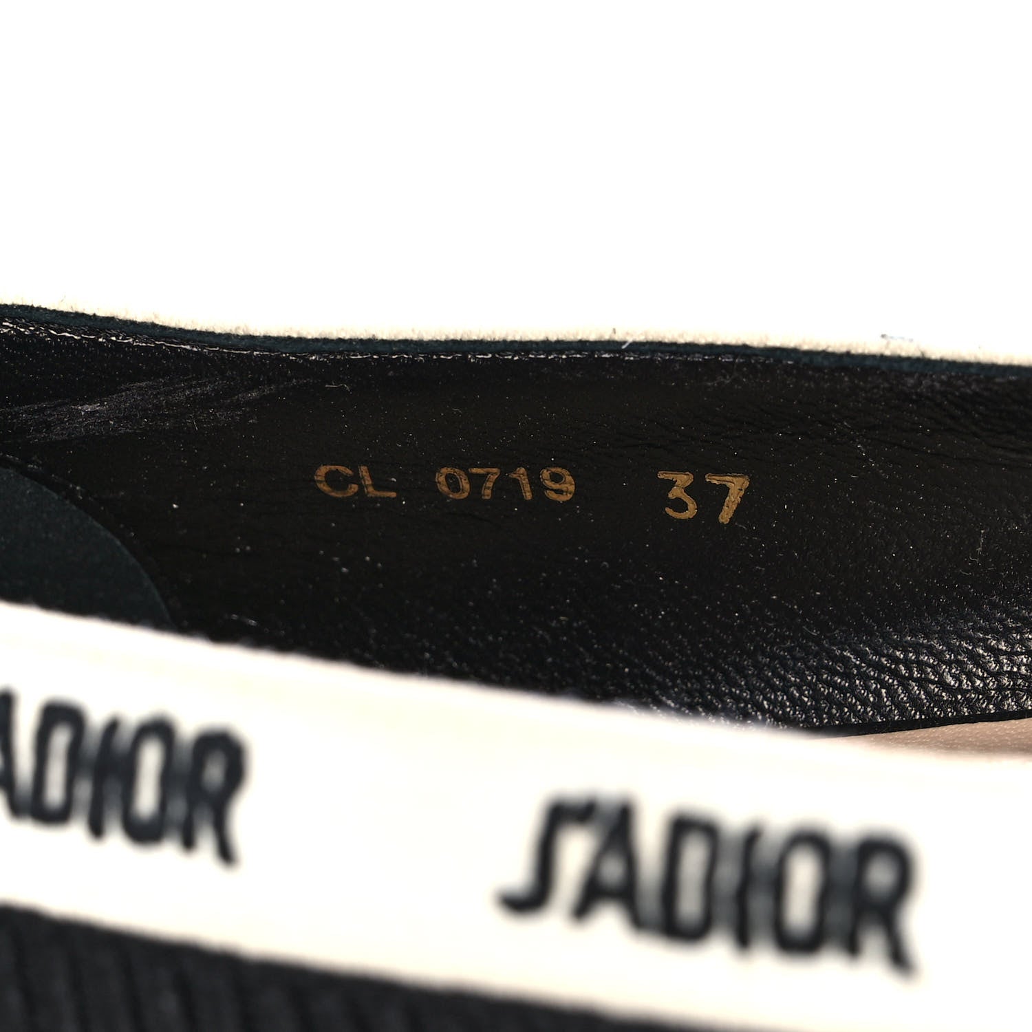 Christian Dior Fabric Ribbon Embroidered J'Adior Ballet Flats 37 Black 8 of 10