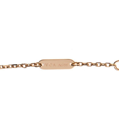 Van Cleef & Arpels 18K Rose Gold Diamond Grey Mother of Pearl Vintage Alhambra Pendant Necklace 6 of 8