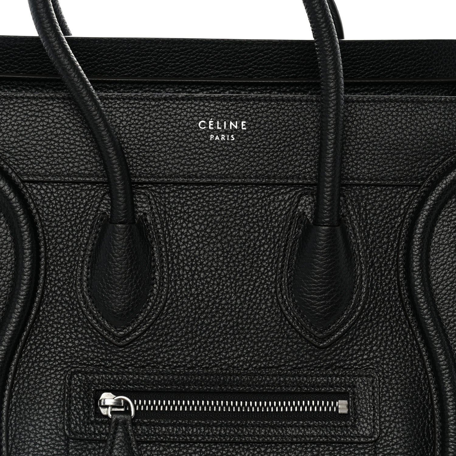 Celine Drummed Calfskin Micro Luggage Black 7 of 9