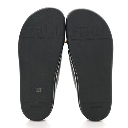 Fendi Vitello Womens Fendigraphy Slide Sandals 37 Black 6 of 11