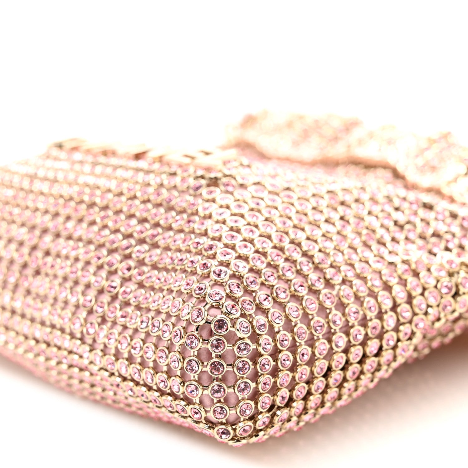 Chanel Crystal Embellished Metallic Lambskin Mini Chanel 22 Light