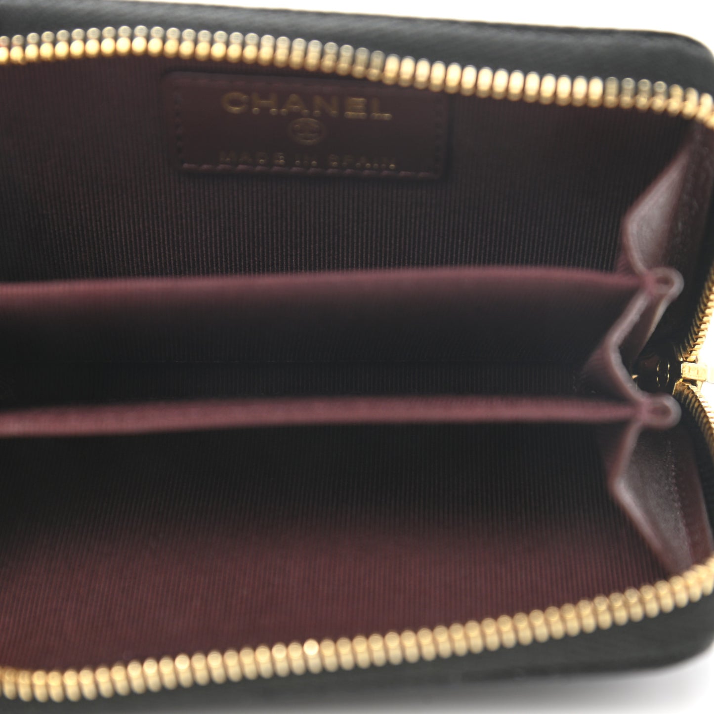 Caviar Quilted Classic Zipped Coin Purse Black