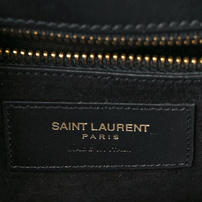 Saint Laurent Smooth Calfskin Medium Classic Monogram Universite Bag Black 6 of 8