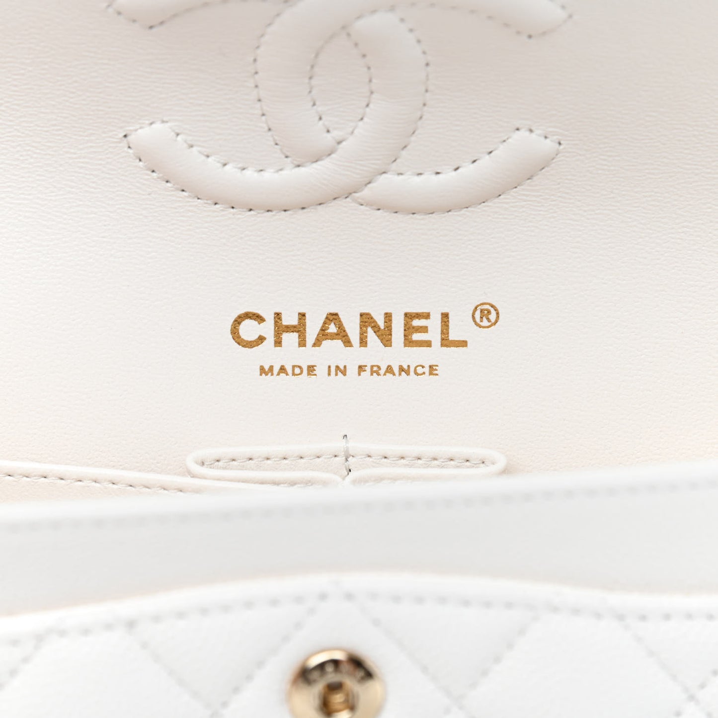 Caviar Quilted Small Double Flap White