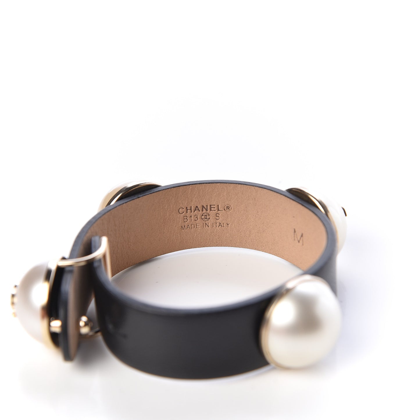Lambskin Pearl CC Bracelet M Black