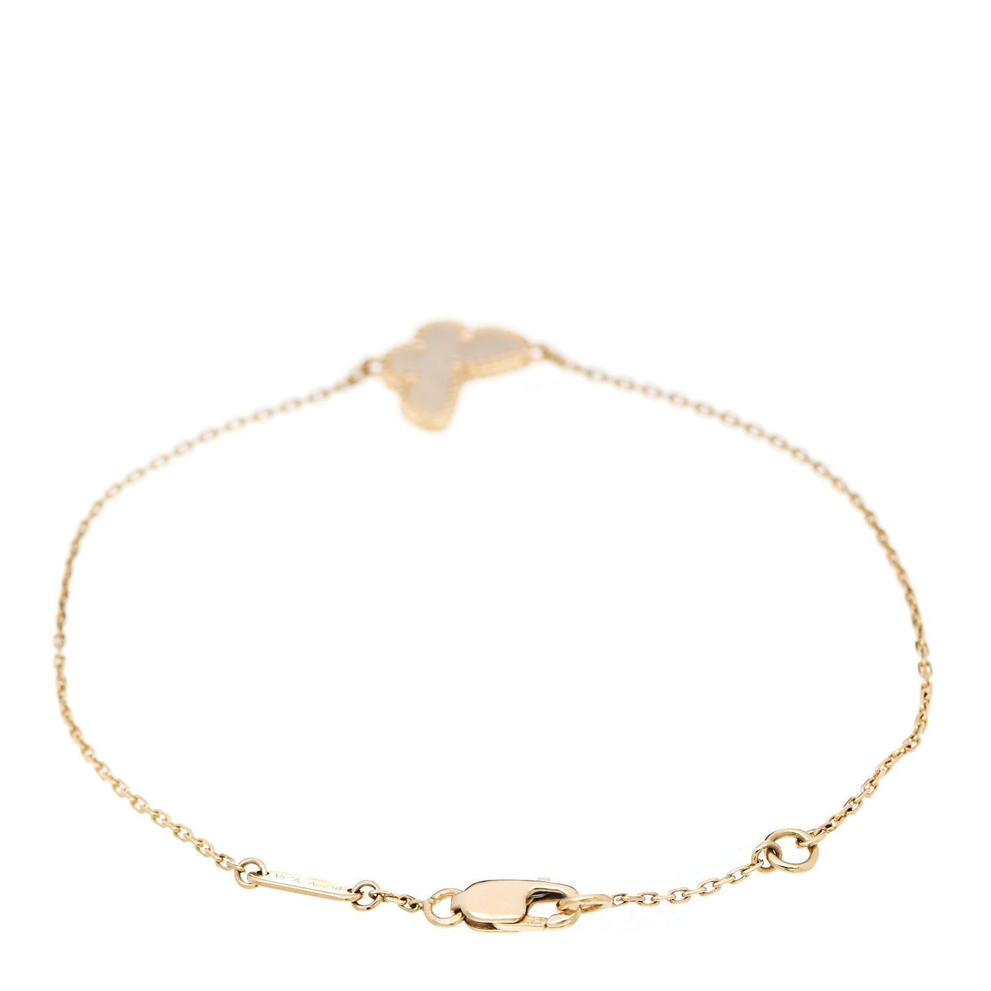 18K Yellow Gold Mother of Pearl Sweet Alhambra Butterfly Bracelet