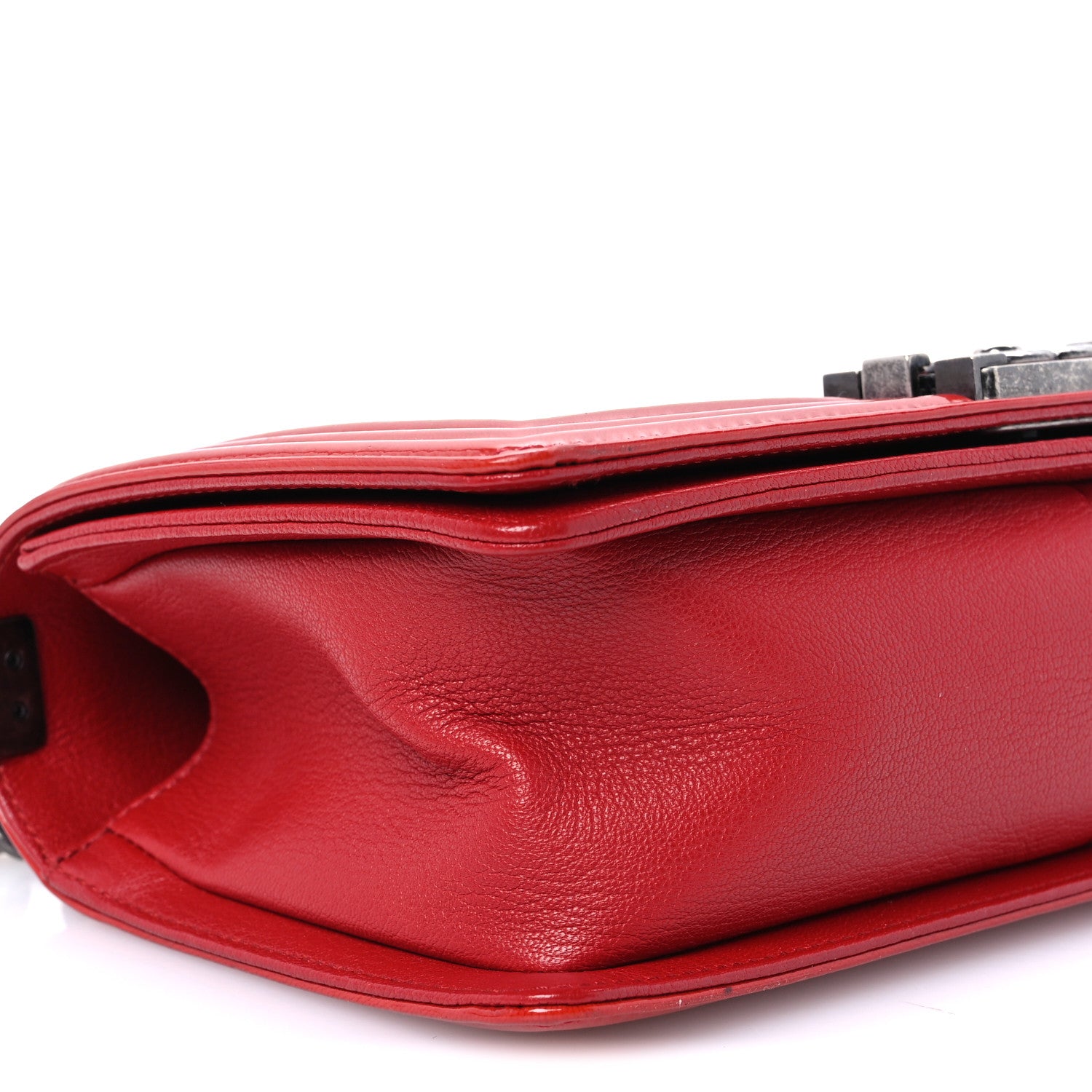 Chanel Goatskin Quilted Patent Medium Duo Boy Flap Red 8 of 10