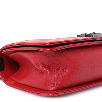Chanel Goatskin Quilted Patent Medium Duo Boy Flap Red 8 of 10