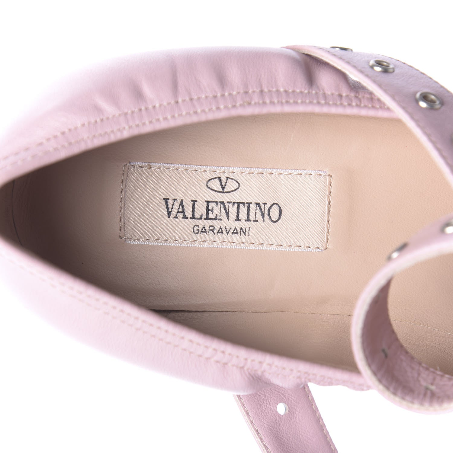 Valentino Garavani Nappa Love Latch Cross Strap 45mm Pumps 37.5 Cipria 8 of 12