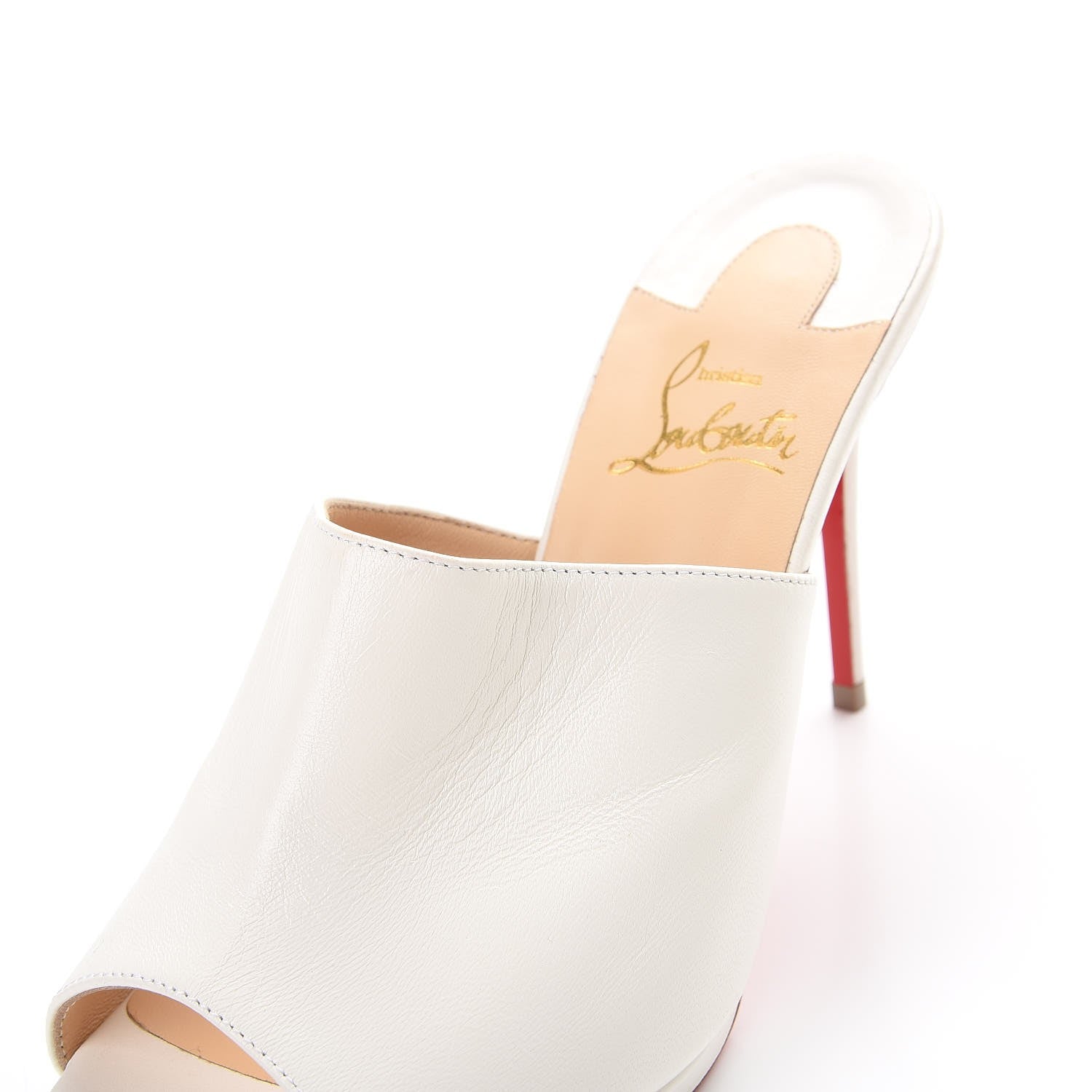 Christian Louboutin Nappa Pigamule 100 Slide Sandals 38 White 12 of 15