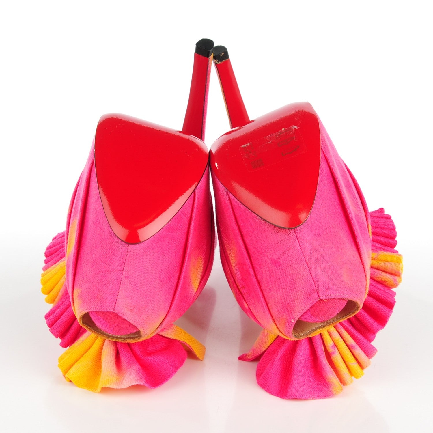 Christian Louboutin Bazin High BouBou 160 Pumps 36 Pink Yellow 5 of 7