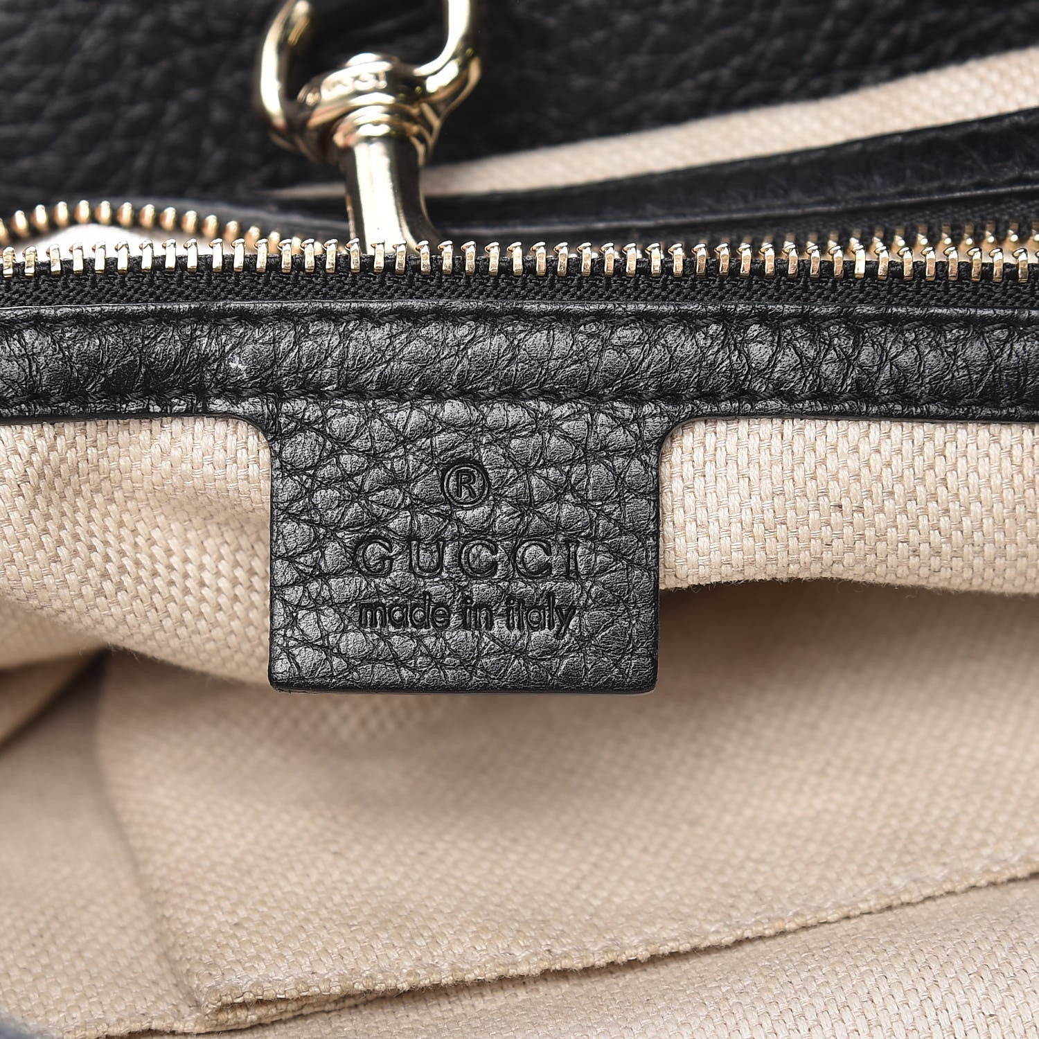 Gucci Pebbled Calfskin Medium Soho Chain Shoulder Bag Black 6 of 15