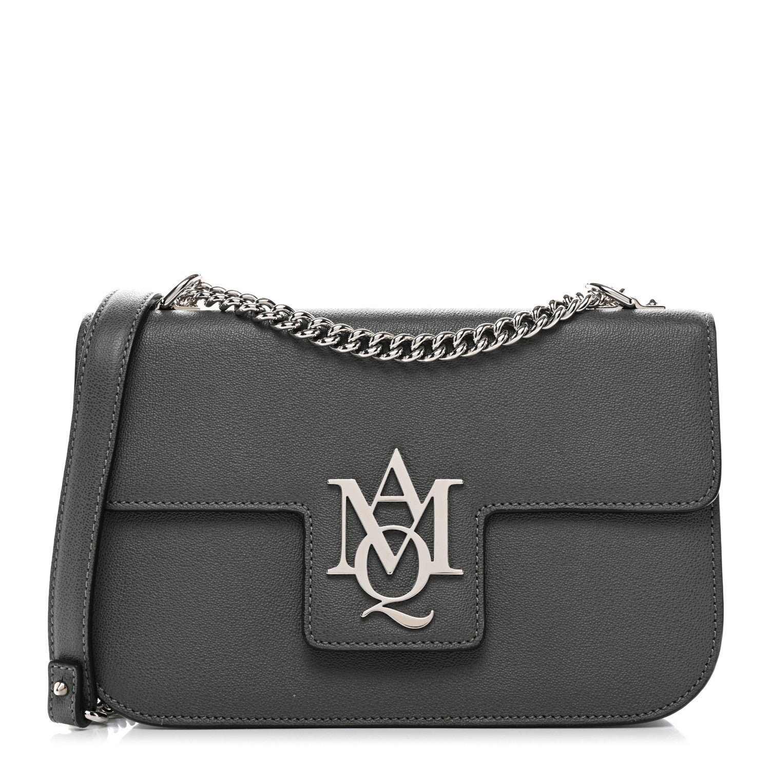 Alexander McQueen Calfskin Medium Insignia Flap Grey 1 of 9