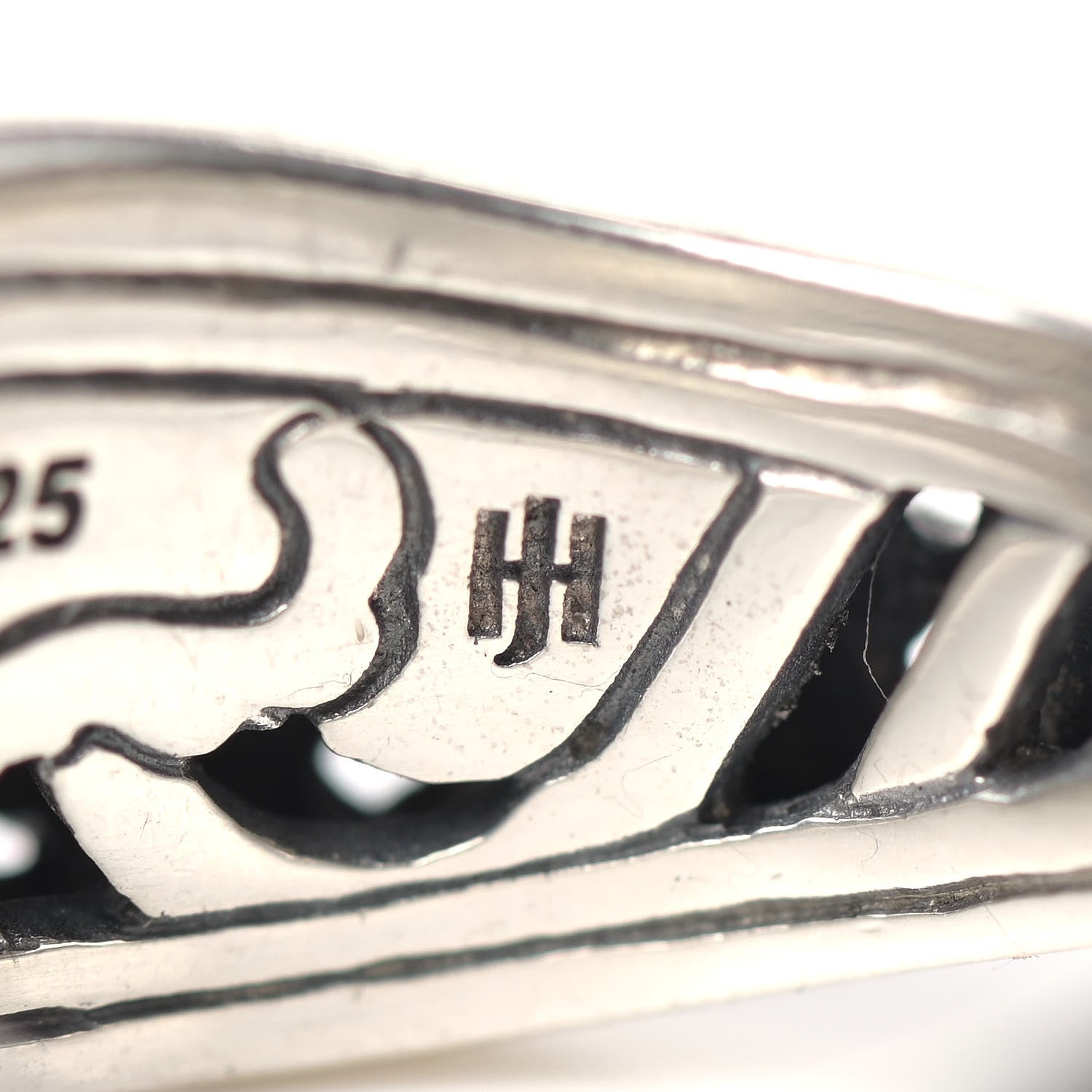 John Hardy Sterling Silver Classic Chain Crossover Ring 54 7 4 of 5