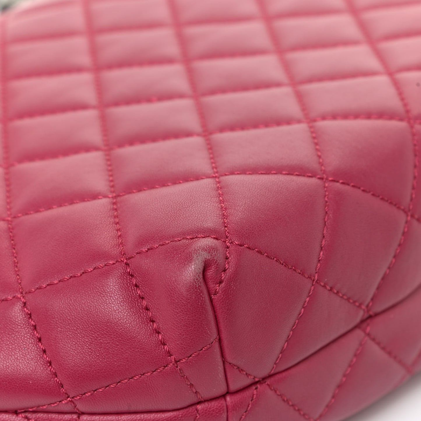 Lambskin Quilted Large Daily Supple Flap Dark Pink
