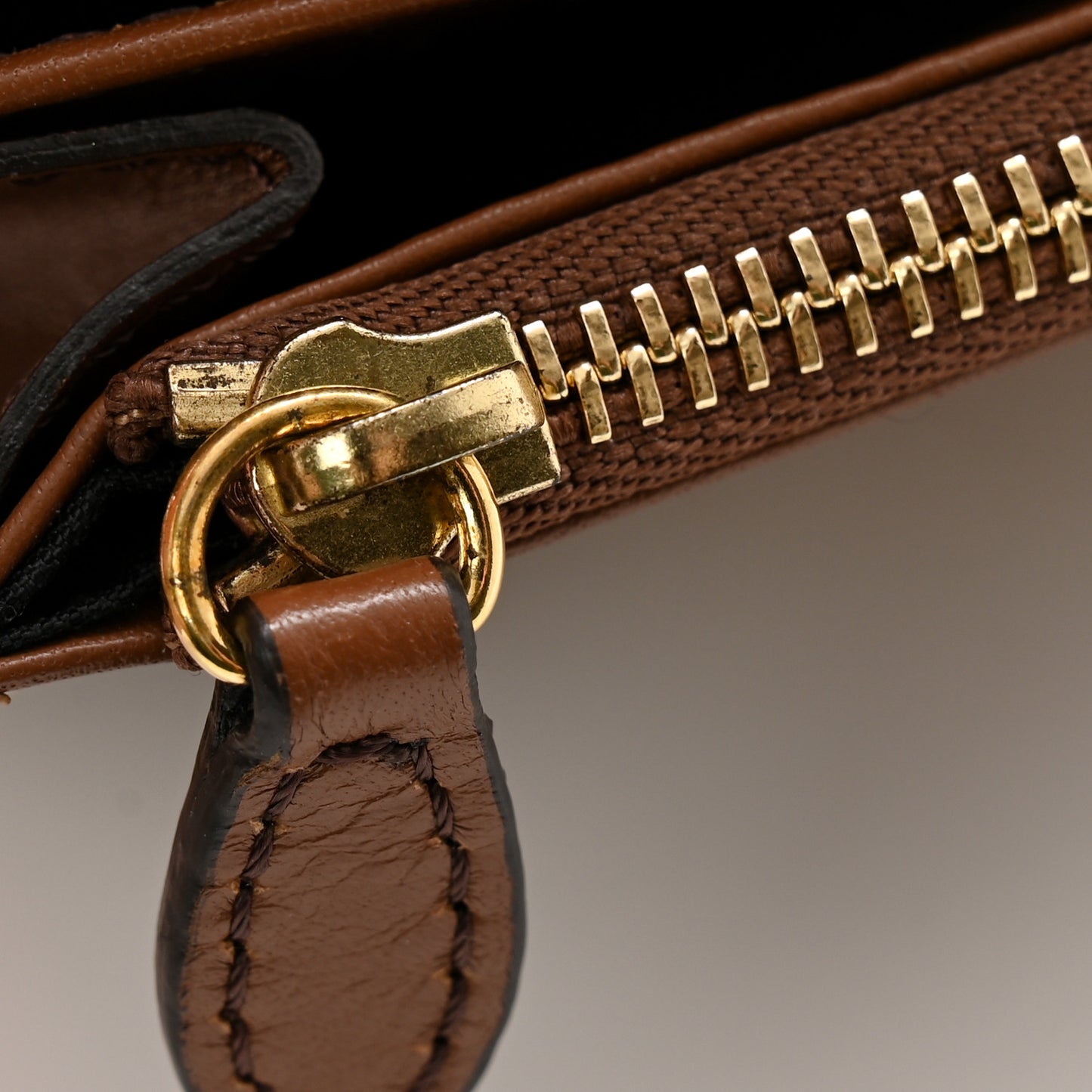 Grainy Calfskin House Check Continental Wallet Tan