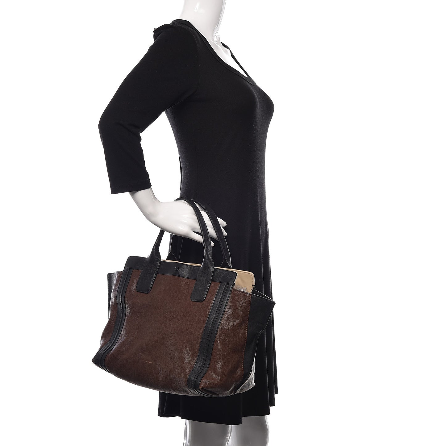 Calfskin Small Alison East West Tote Coffee Shot