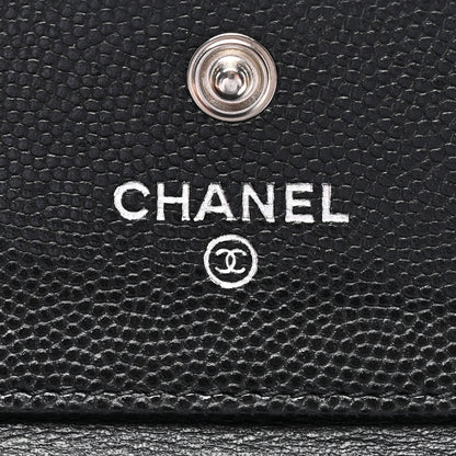 Chanel Caviar Quilted Compact Boy Wallet Black 6 of 8