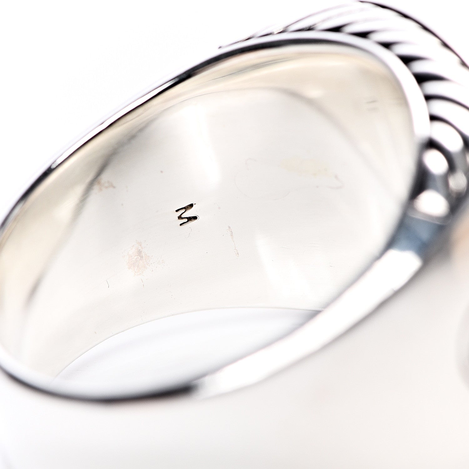 David Yurman Sterling Silver Cognac Diamond Signet Ring 63 10.25 6 of 7