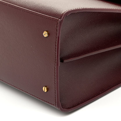 Saint Laurent Grain de Poudre Medium Classic Monogram Cassandra Top Handle Rouge Legion 10 of 19