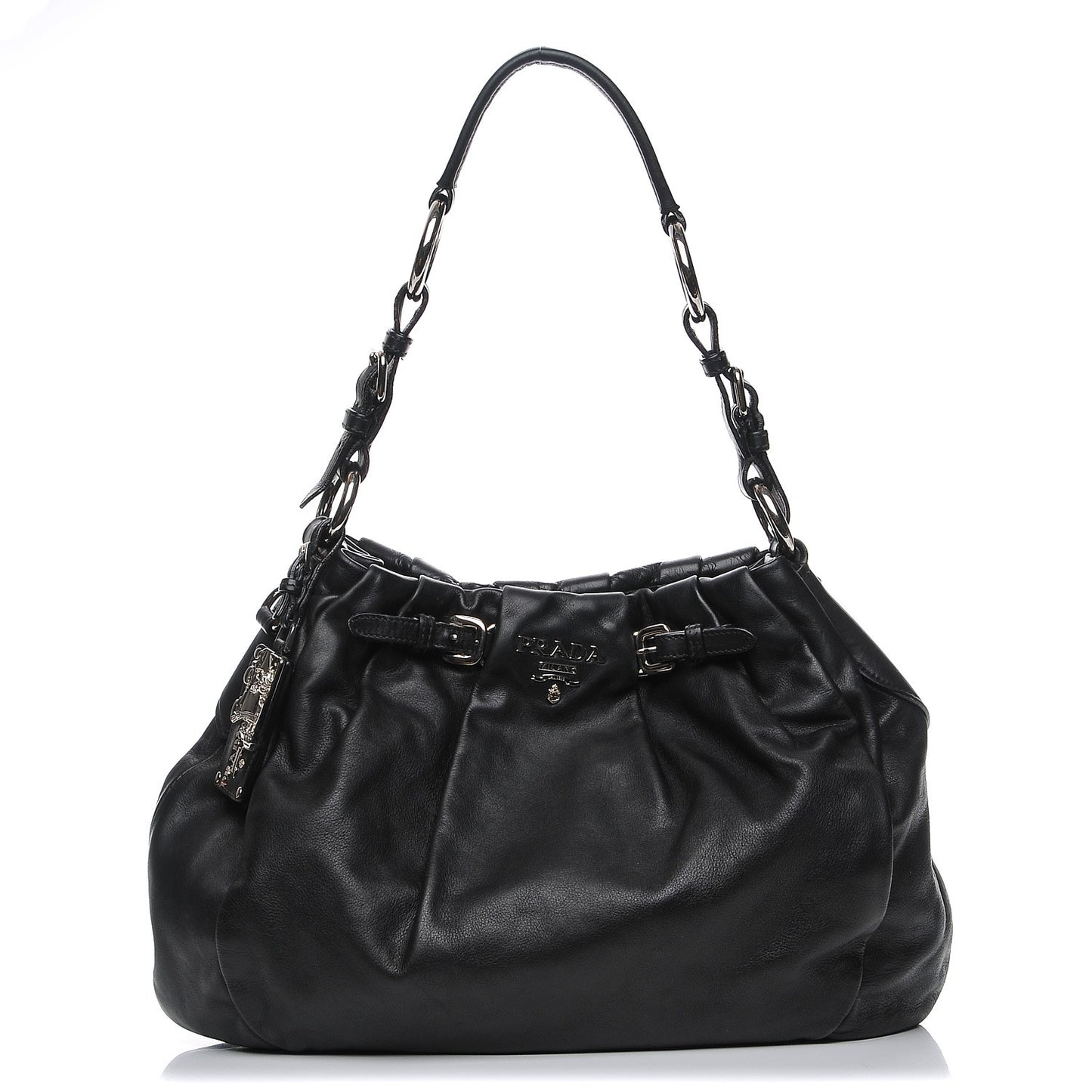 Soft Calf Pleated Hobo Nero Black