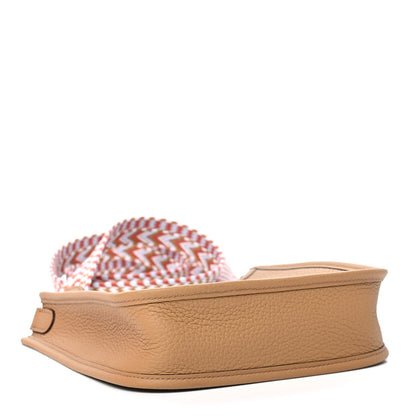 Hermes Taurillon Clemence Allegro Evelyne TPM Biscuit Cornaline White Gold 3 of 8
