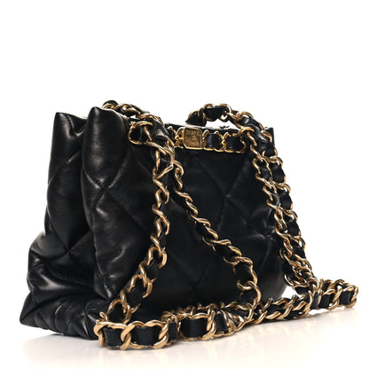 Chanel Lambskin Quilted Small Shopping Bag Black 3 of 10
