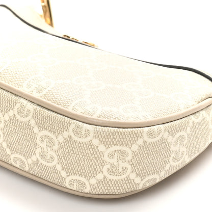 Gucci GG Supreme Monogram Textured Dollar Calfskin Web Mini Ophidia GG Handbag Beige Mystic White Oatmeal 10 of 11