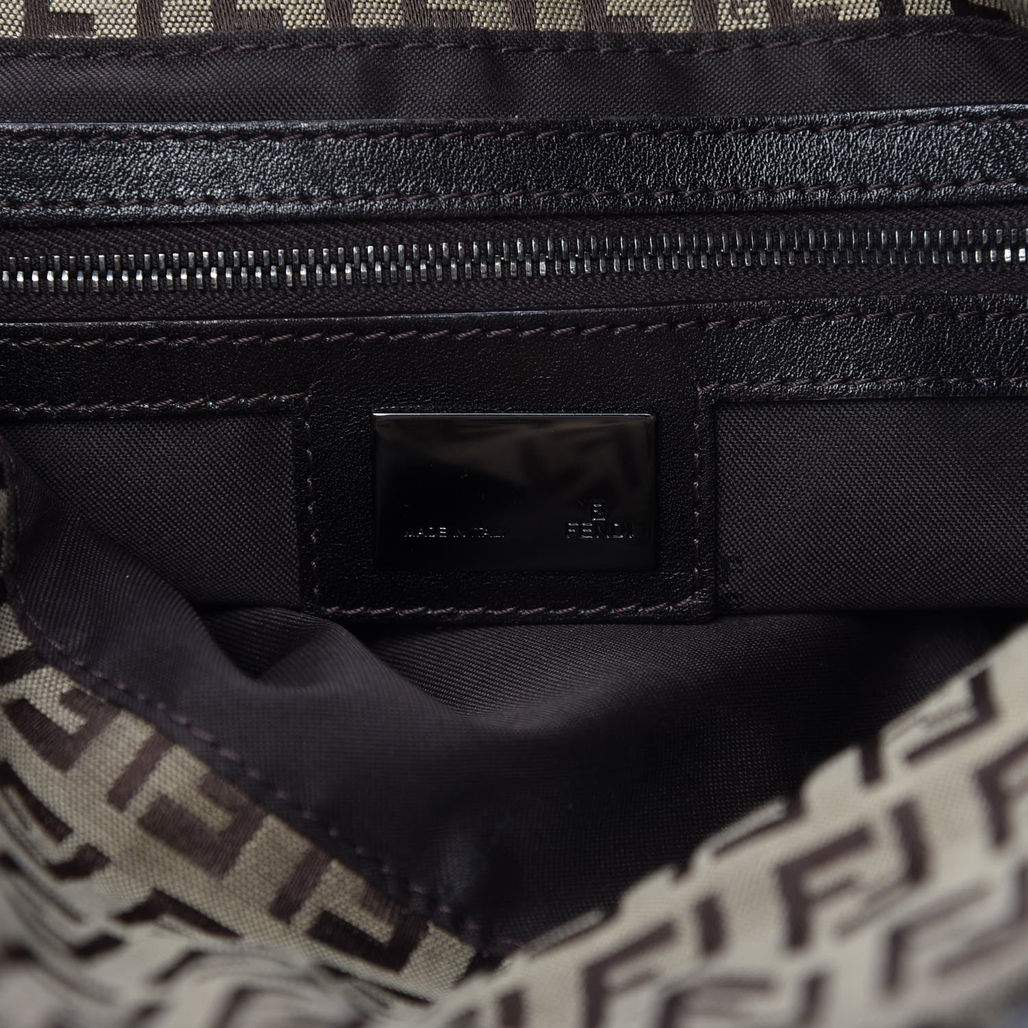 Fendi Zucchino Baguette Mogano Panna Brown 8 of 8