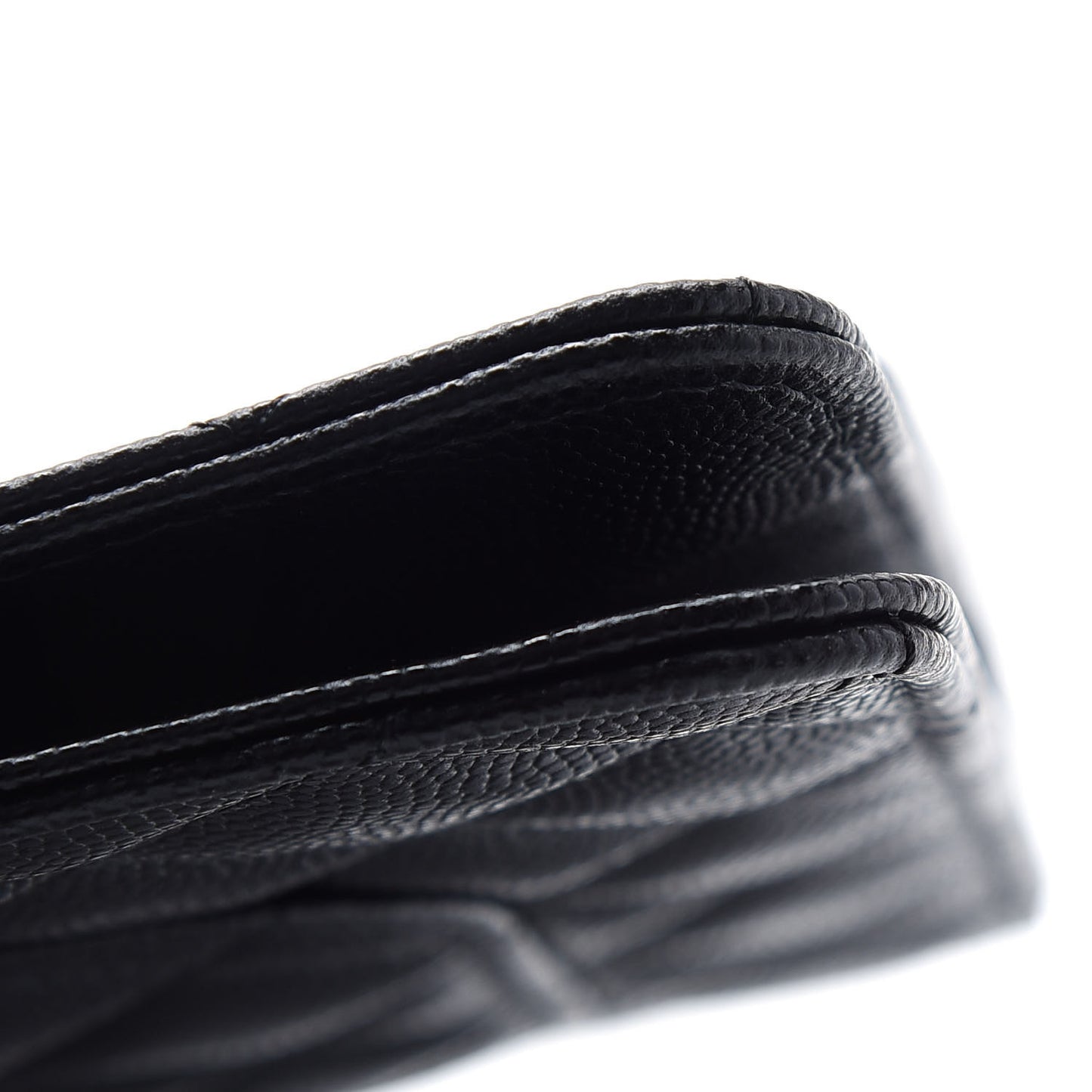 Caviar Quilted Square Flap Clutch Black