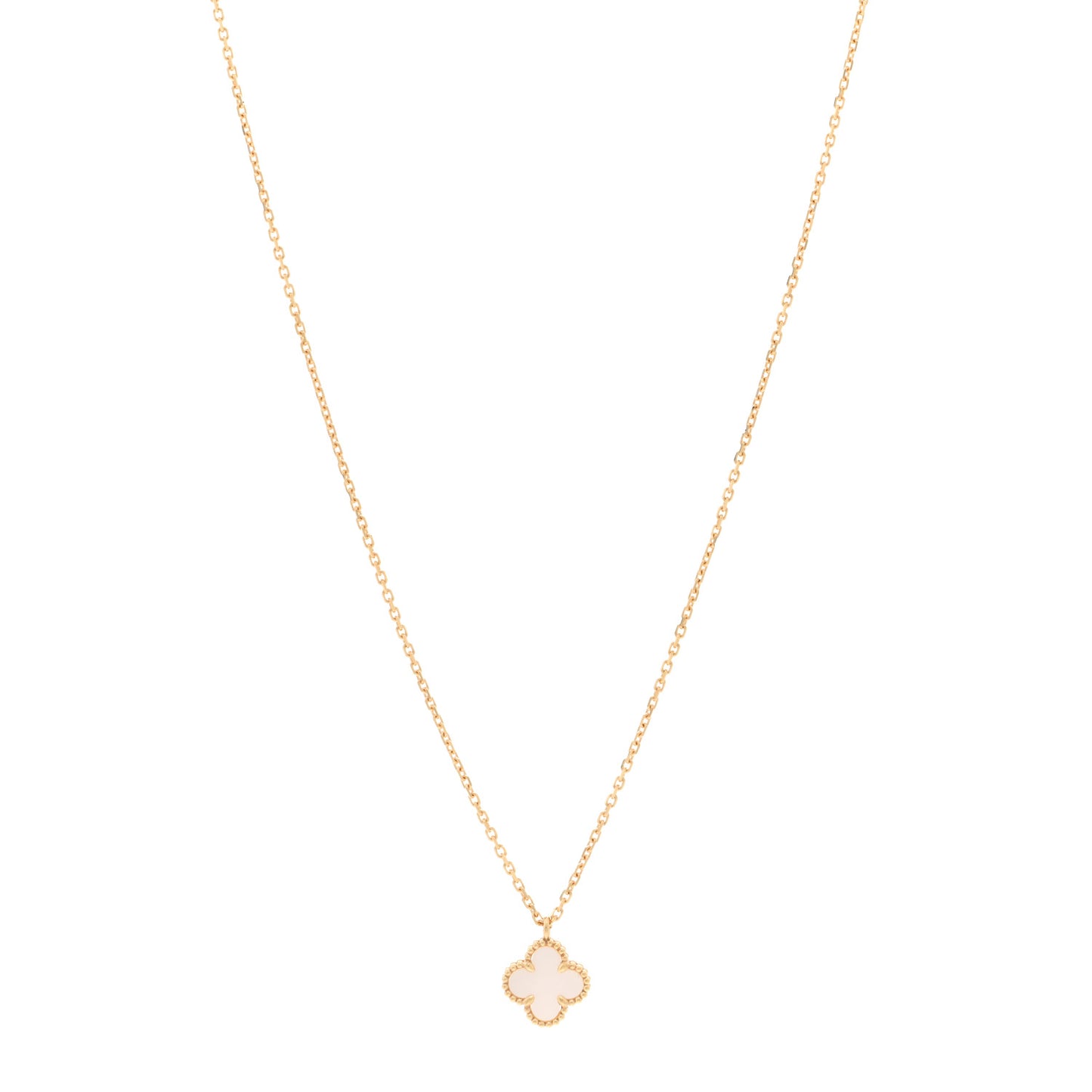 18K Yellow Gold Mother of Pearl Sweet Alhambra Pendant Necklace