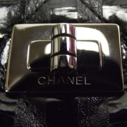 Chanel Leather Striped Reissue Wallet Metallic Black 9 of 9