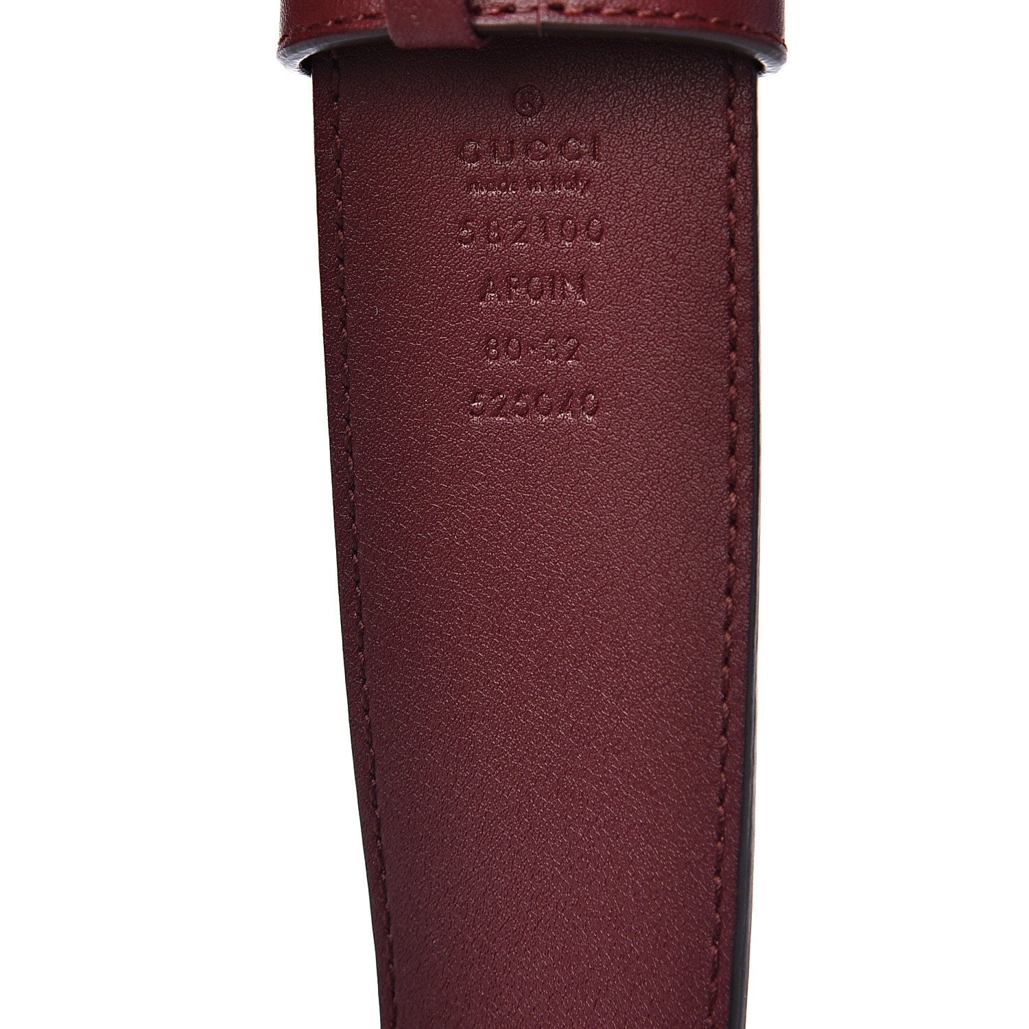 Gucci Calfskin Crystal Double G 40mm Belt 80 32 Vintage Bordeaux 3 of 4