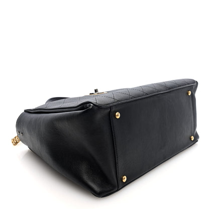 Chanel Calfskin Stitched Large Straight Lines Shopping Tote Black 5 of 11