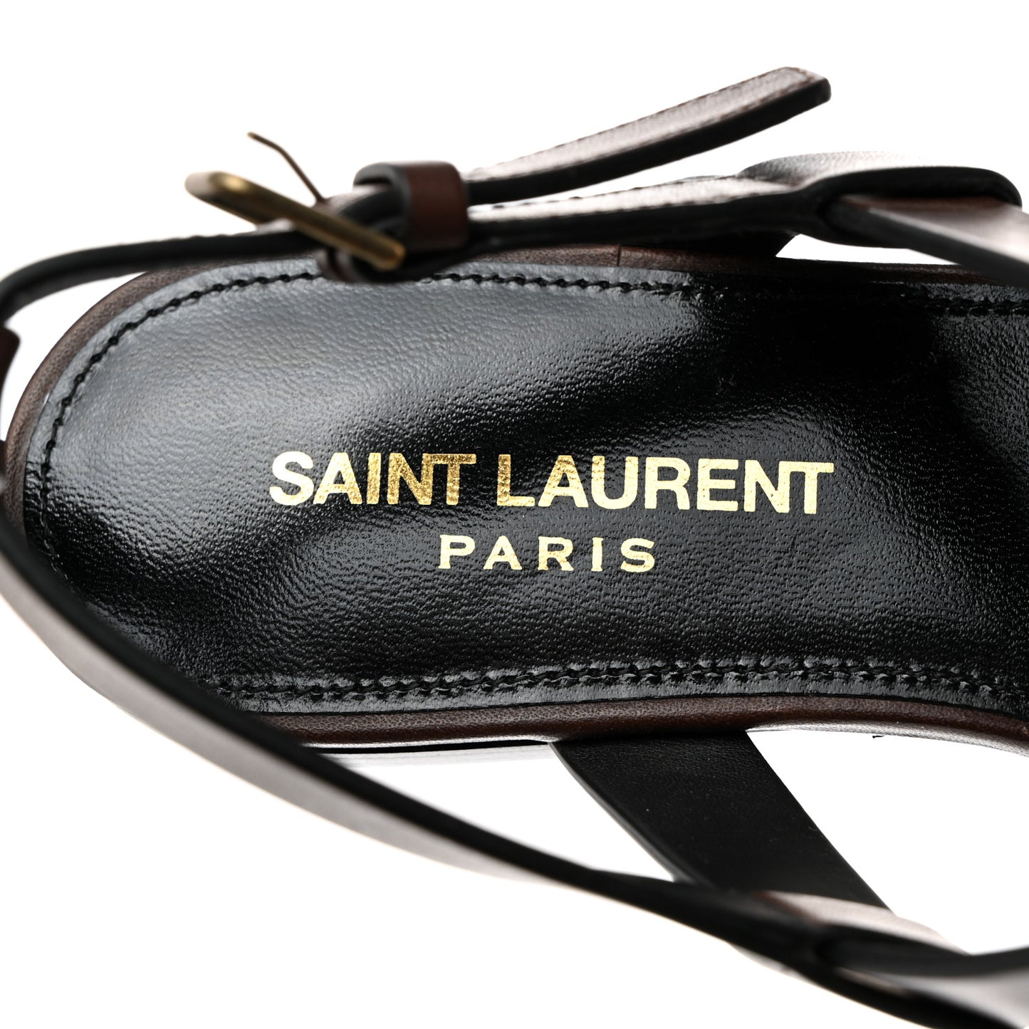 Calfskin Cassandra Monogram Sandals 37 Brown